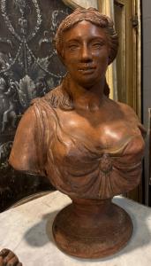 DARS677 - Busto in terracotta, epoca '800, misure cm L 44 x H 62 x P 30